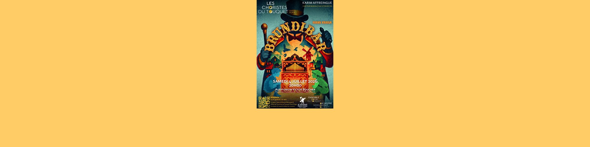  Brundibár Sam. 04 juil. 2026 de 20h00 à 21h30 Auditorium Boucher - Palais des Congrès du Touquet-Paris-Plage 