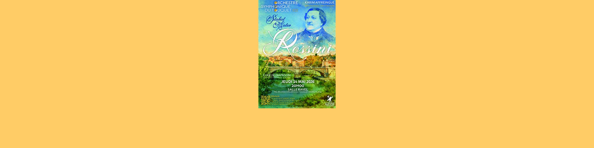  Stabat Mater de Rossini Jeu. 14 mai 2026 de 20h00 à 21h30 Salle Ravel - Palais des Congrès du Touquet-Paris-Plage 
